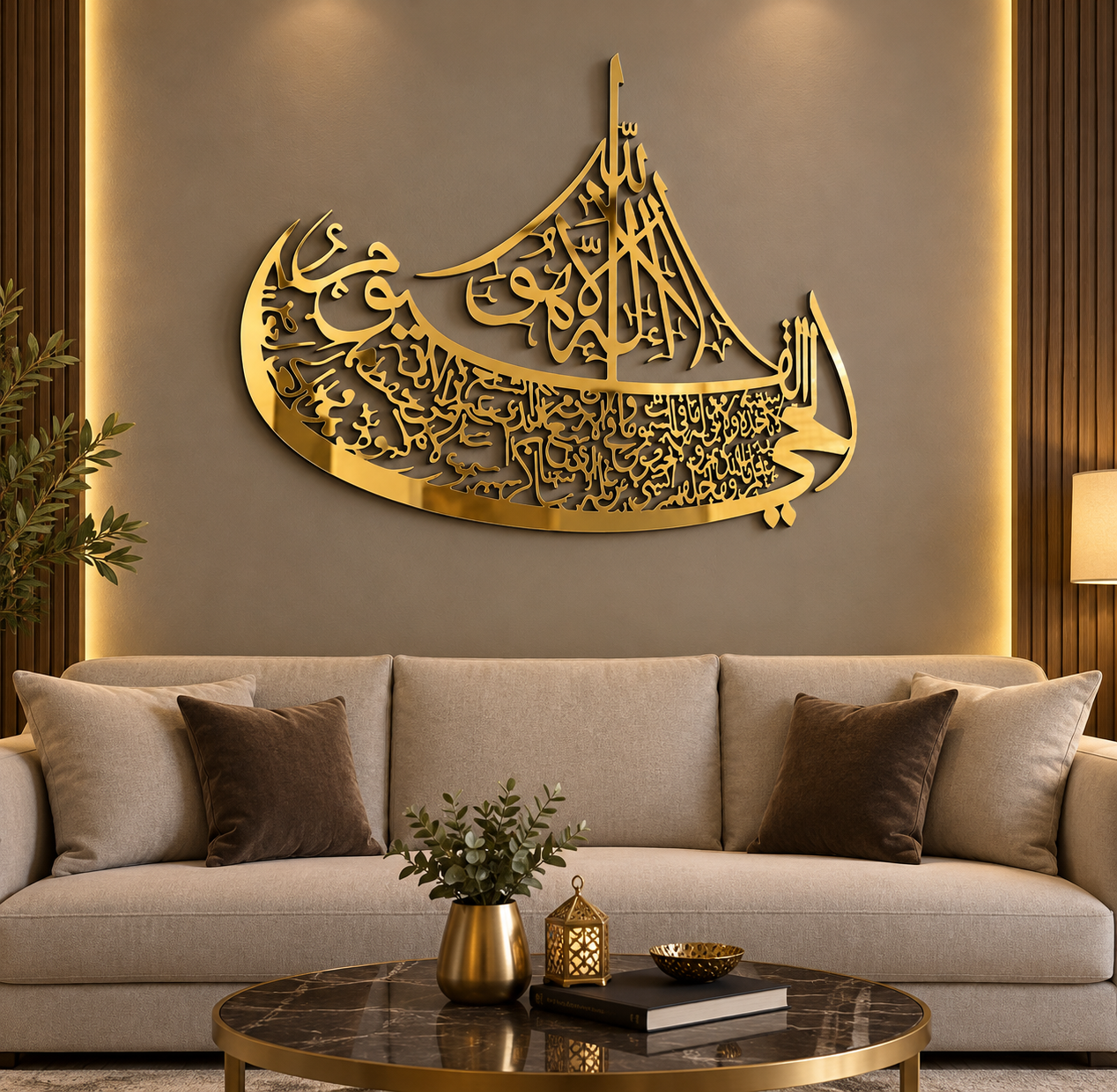 Ayatul Kursi Boat Acrylic Wall Art Arabic Calligraphy Islamic Home Decor Ramadan Eid Gift
